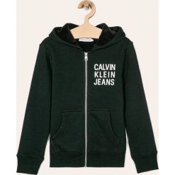 Calvin Klein Jeans - Bluza dziecięca 128-176 cm. Czarne bluzy chłopięce Calvin Klein Jeans, z nadrukiem, z elastanu, bez rękawów, z kapturem. Za 339,90 zł.