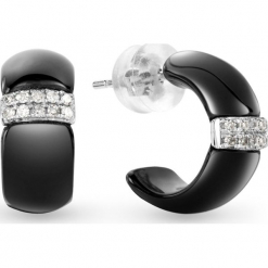 PROMOCJA Białe Złoto Kolczyki - złoto białe 375, Diament 0,08ct. Białe kolczyki damskie W.KRUK, z diamentem, złote. W wyprzedaży za 299,00 zł.