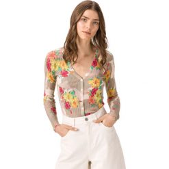 TWINSET Cardigan Beżowy Wielokolorowy. Brązowe bluzy damskie Twinset, l, w kwiaty, z bawełny, bez rękawów, bez kaptura. Za 740,95 zł.