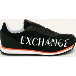 Armani Exchange - Buty. Czarne sneakersy męskie Armani Exchange, ze skóry ekologicznej, na sznurówki. Za 629,90 zł.