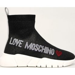 Love Moschino - Buty. Czarne buty sportowe damskie Love Moschino, bez wzorów, ze skóry, sportowe. Za 959,90 zł.