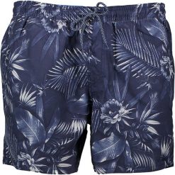 Szorty kąpielowe "Tropic" w kolorze granatowym. Niebieskie kąpielówki męskie marki Brunotti, z nadrukiem. W wyprzedaży za 73,95 zł.