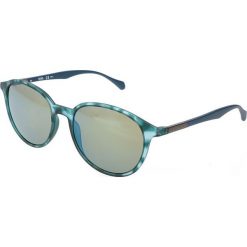 Męskie okulary przeciwsłoneczne w kolorze zielono-niebieskim. Niebieskie okulary przeciwsłoneczne męskie marki Hugo Boss Sunglasses, z tworzywa sztucznego, wakacyjne. W wyprzedaży za 279,95 zł.