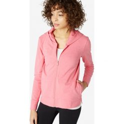 Bluza z kapturem Gym & Pilates 100 damska. Niebieskie bluzy damskie NYAMBA, xs, bez wzorów, z elastanu, bez rękawów, z kapturem, na jogę i pilates. Za 64,99 zł.
