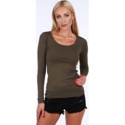 Bluzki asymetryczne: Bluzka z długim rękawem khaki MP12392