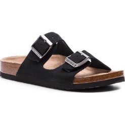 Klapki SKECHERS - Fresh Spirit 41079/BLK Black. Czarne klapki damskie Skechers, bez wzorów, ze skóry, bez obcasa. W wyprzedaży za 139,00 zł.