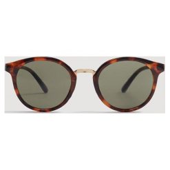 Mango Man - Okulary Matt. Pomarańczowe okulary przeciwsłoneczne męskie marki Mango Man, z materiału, okrągłe. W wyprzedaży za 44,90 zł.