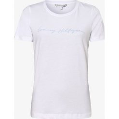 Tommy Hilfiger - T-shirt damski, biały. Białe t-shirty damskie TOMMY HILFIGER, s, z napisami, z bawełny, bez kołnierzyka. Za 139,95 zł.