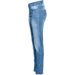 Jegginsy z zamkiem bonprix niebieski "bleached”. Niebieskie jeansy damskie bonprix, bez wzorów, z jeansu. Za 99,99 zł.