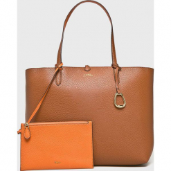 Lauren Ralph Lauren - Torebka. Pomarańczowe torebki klasyczne damskie Lauren Ralph Lauren, z materiału, duże. Za 769,90 zł.