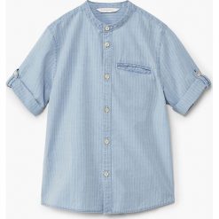 Mango Kids - Koszula dziecięca Wellard 110-164 cm. Szare koszule męskie marki Mango Kids, w paski, z bawełny, z krótkim rękawem. W wyprzedaży za 49,90 zł.