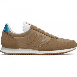 New Balance WL220VS. Brązowe buty sportowe damskie marki New Balance, bez wzorów, ze skóry, klasyczne. W wyprzedaży za 159,99 zł.