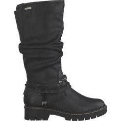 Tamaris Kozaki czarny female czarny 37. Czarne kozaki damskie Tamaris, ze skóry, eleganckie, bez obcasa, na zamek. Za 319,00 zł.