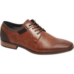 Eleganckie półbuty męskie Venice w kolorze brązowym Venice brązowe. Pomarańczowe buty wizytowe męskie Venice, z materiału, na sznurówki. Za 139,90 zł.