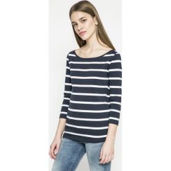 Vila - Bluzka. Niebieskie bluzki damskie marki Vila, s, z bawełny, casualowe, z okrągłym kołnierzem. W wyprzedaży za 39,90 zł.