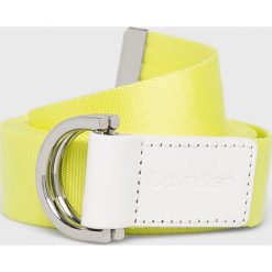 Calvin Klein - Pasek. Żółte paski damskie Calvin Klein, w paski, z nylonu. Za 169,90 zł.