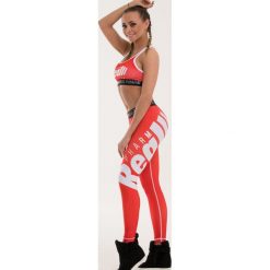 Spodnie dresowe damskie: Real Wear Leginsy damskie Sztanga czerwone r. XS