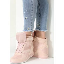Różowe Sneakersy Fortunate. Różowe koturny damskie vices, bez obcasa, na koturnie, na sznurówki. Za 89,99 zł.