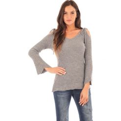 Swetry klasyczne damskie: Sweter w kolorze szarym