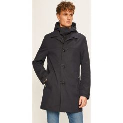 Tommy Hilfiger Tailored - Płaszcz. Niebieskie płaszcze męskie Tommy Hilfiger Tailored, bez wzorów, z poliesteru, z kapturem. Za 1799,00 zł.