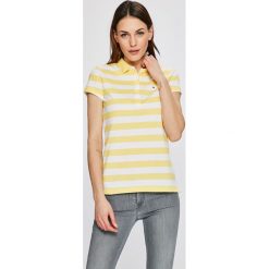 Tommy Hilfiger - Top. Żółte bluzki damskie marki TOMMY HILFIGER, s, z elastanu, casualowe, z krótkim rękawem. W wyprzedaży za 179,90 zł.