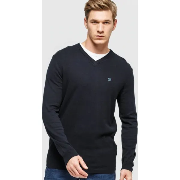 Timberland Sweter Jones Brook V Neck Sweater , granatowy, rozmiar S. Niebieskie swetry męskie Timberland, s, bez wzorów, z bawełny, wizytowe, bez kołnierzyka, bez kaptura. W wyprzedaży za 343,99 zł.