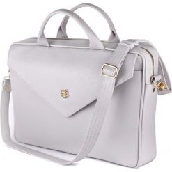 GLORIA skórzana torba damska na laptopa LIGHT GREY. Szare torebki worki damskie FeliceGold, w paski, z bawełny, eleganckie. Za 499,00 zł.