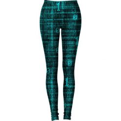 Legginsy: Legginsy w kolorze czarno-niebieskim ze wzorem