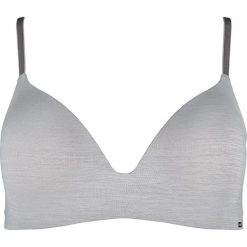 Biustonosz w kolorze jasnoszarym. Szare biustonosze Skiny Women & Men, z haftami. W wyprzedaży za 62,95 zł.