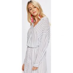 Answear - Bluzka Stripes Vibes. Szare bluzki damskie ANSWEAR, s, bez wzorów, z bawełny, casualowe, bez kołnierzyka, bez rękawów. W wyprzedaży za 39,90 zł.