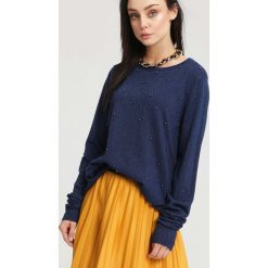 Granatowy Sweter Fling the Rules. Niebieskie swetry klasyczne damskie marki other, l. Za 59,99 zł.