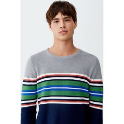 Sweter z dzianiny ottoman z pasami. Szare swetry klasyczne męskie marki Pull&Bear, m, z dzianiny. Za 69,90 zł.