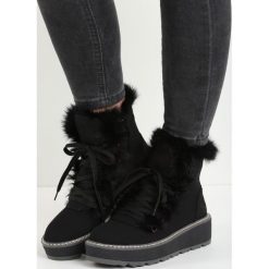 Czarne Śniegowce Everything is Perfect. Czarne buty zimowe damskie marki TOMMY HILFIGER, z materiału. Za 99,99 zł.