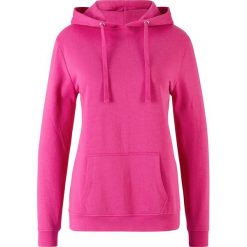 Bluza z kapturem basic bonprix różowa magnolia. Różowe bluzy damskie bonprix, bez wzorów, bez rękawów, z kapturem. Za 64,99 zł.