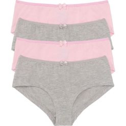 Majtki damskie: Figi „hipster” (4 pary) bonprix jasnoszary melanż – pudrowy jasnoróżowy