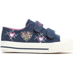 Granatowe Trampki Sweet Heart. Niebieskie buty dziewczęce sportowe Born2be, z materiału, z okrągłym noskiem. Za 39,99 zł.