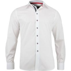 Wizytowa Koszula Męska, Ozdobna Plisa, Kolorowe Dodatki, 100% BAWEŁNA, Biała KSDWRJ315010. Białe koszule męskie m, w kolorowe wzory, z bawełny, wizytowe. Za 119,00 zł.