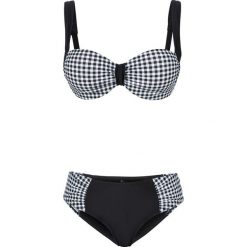 Bielizna damska: Bikini na fiszbinach (2 części) bonprix czarno-biały w kratę