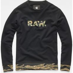 G-Star Raw - Bluza. Czarne bluzy męskie G-Star RAW, xl, z nadrukiem, z elastanu, retro, z okrągłym kołnierzem, bez rękawów, bez kaptura. W wyprzedaży za 299,90 zł.