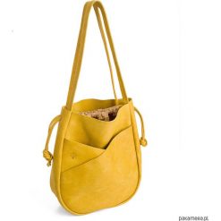Skórzana Torebka Handmade BELLA LUTEA. Pomarańczowe torebki klasyczne damskie Pakamera, bez wzorów, na ramię, bez dodatków. Za 468,00 zł.