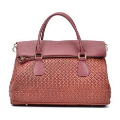 Torebki klasyczne damskie: Skórzana torebka w kolorze bordowym – (S)29 x (W)38 x (G)14 cm