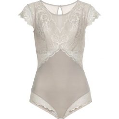 Body bez fiszbinów bonprix kamienisty. Szare body damskie bonprix, z haftami. Za 69,99 zł.