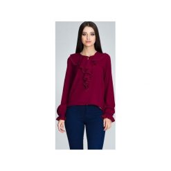 Bluzka M609 Bordo. Czerwone bluzki damskie FIGL, xl, bez wzorów, eleganckie, bez kołnierzyka, z długim rękawem. Za 129,00 zł.