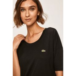 Lacoste - T-shirt. Białe bluzki damskie Lacoste, z nadrukiem, z bawełny, z okrągłym kołnierzem, z krótkim rękawem. W wyprzedaży za 199,90 zł.