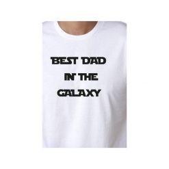 T-shirt męski BEST DAD. Białe t-shirty męskie Funfara, m, bez wzorów, bez kołnierzyka. Za 89,00 zł.