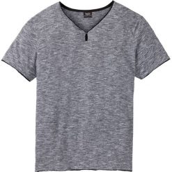 T-shirt z dekoltem w serek bonprix czarny melanż. Czarne t-shirty męskie bonprix, s, bez wzorów, z dekoltem w serek. Za 44,99 zł.