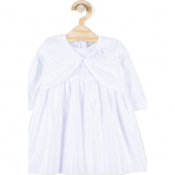 Sukienka. Białe sukienki dziewczęce marki CHRISTENING GIRL, z aplikacjami, z bawełny, eleganckie. Za 74,90 zł.
