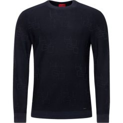 Sweter Hugo 50414448. Niebieskie swetry męskie HUGO, m, bez wzorów, klasyczne, z klasycznym kołnierzykiem, bez kaptura. W wyprzedaży za 339,00 zł.