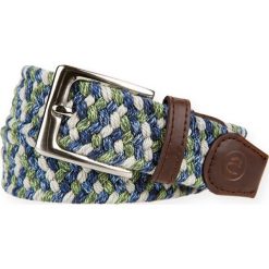 Pasek Pleciony Zielono-Niebieski Braid. Niebieskie paski męskie LANCERTO, w paski, z bawełny, sportowe. W wyprzedaży za 49,90 zł.