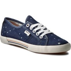 Tenisówki PEPE JEANS - Aberlady Star Jeans PLS30480 Marine 585. Niebieskie półbuty damskie Pepe Jeans, bez wzorów, z jeansu, marine, bez obcasa, na płaskiej podeszwie, bez zapięcia. W wyprzedaży za 179,00 zł.